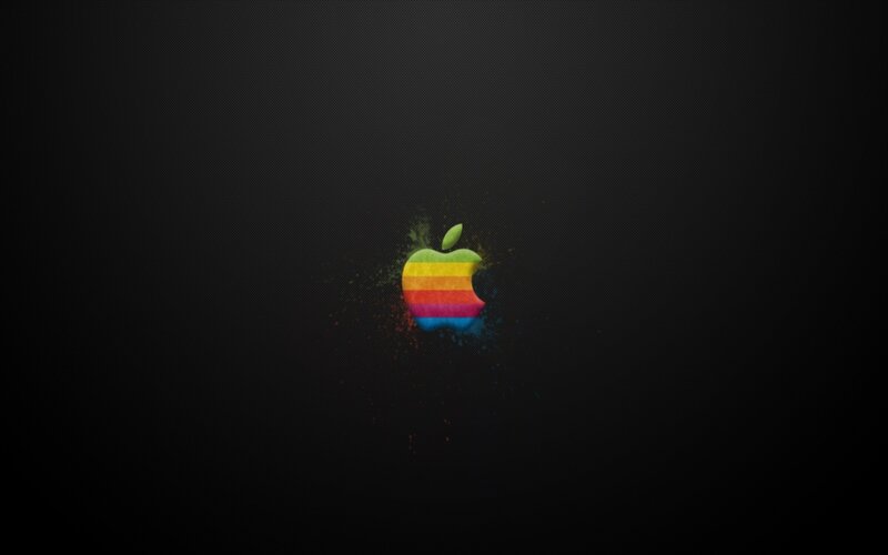 Rainbow Apple logo on black
