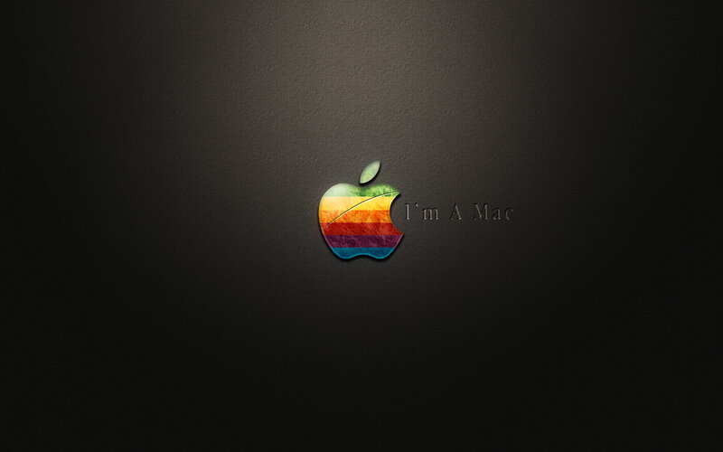 Rainbow Apple logo on dark background