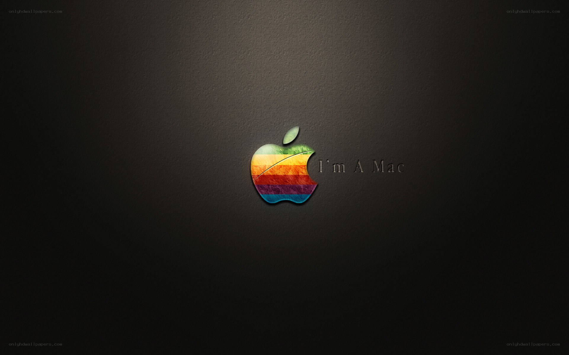 Rainbow Apple logo on dark background