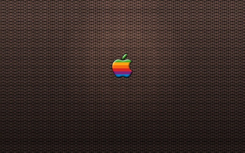 Rainbow Apple logo on dark background