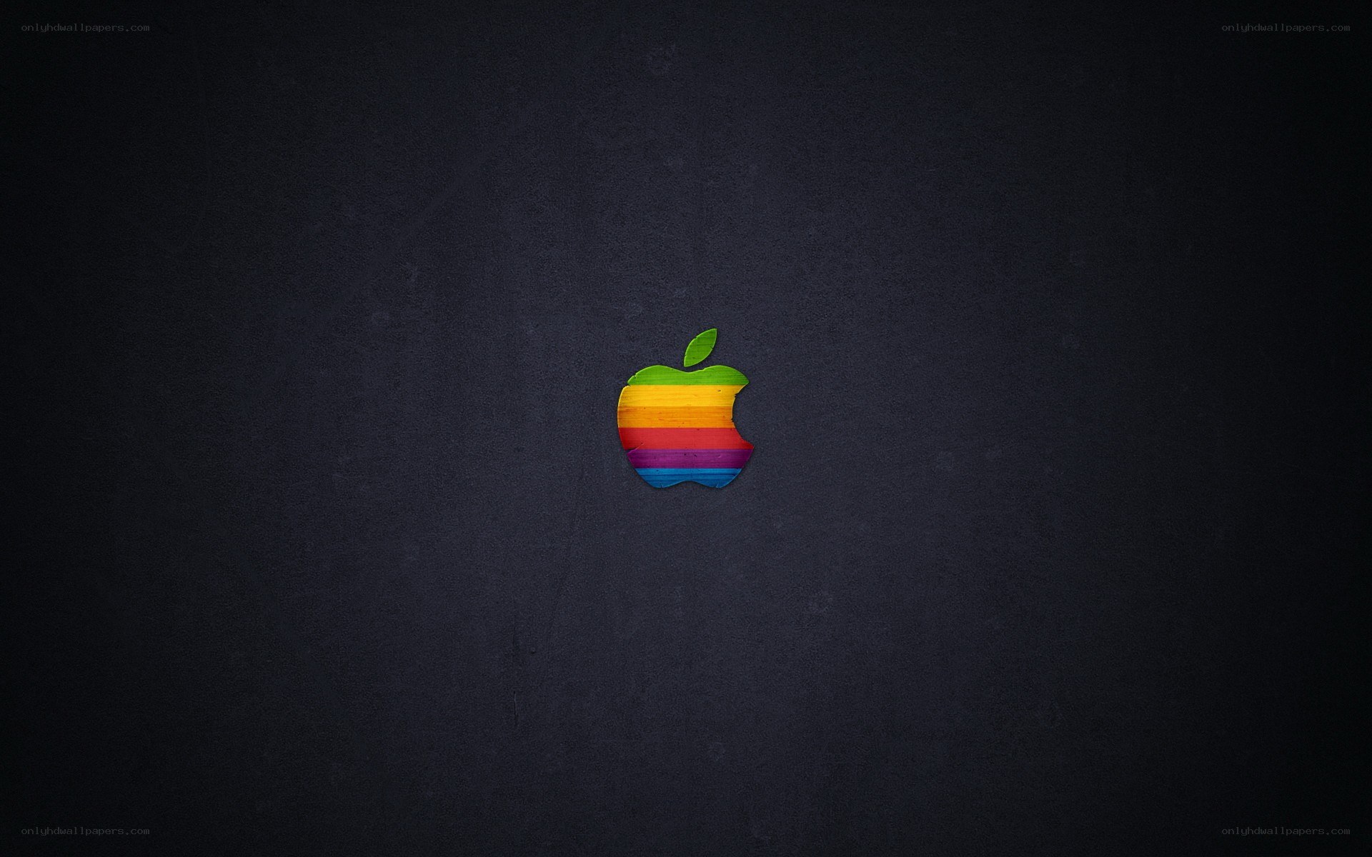Rainbow Apple logo on dark background