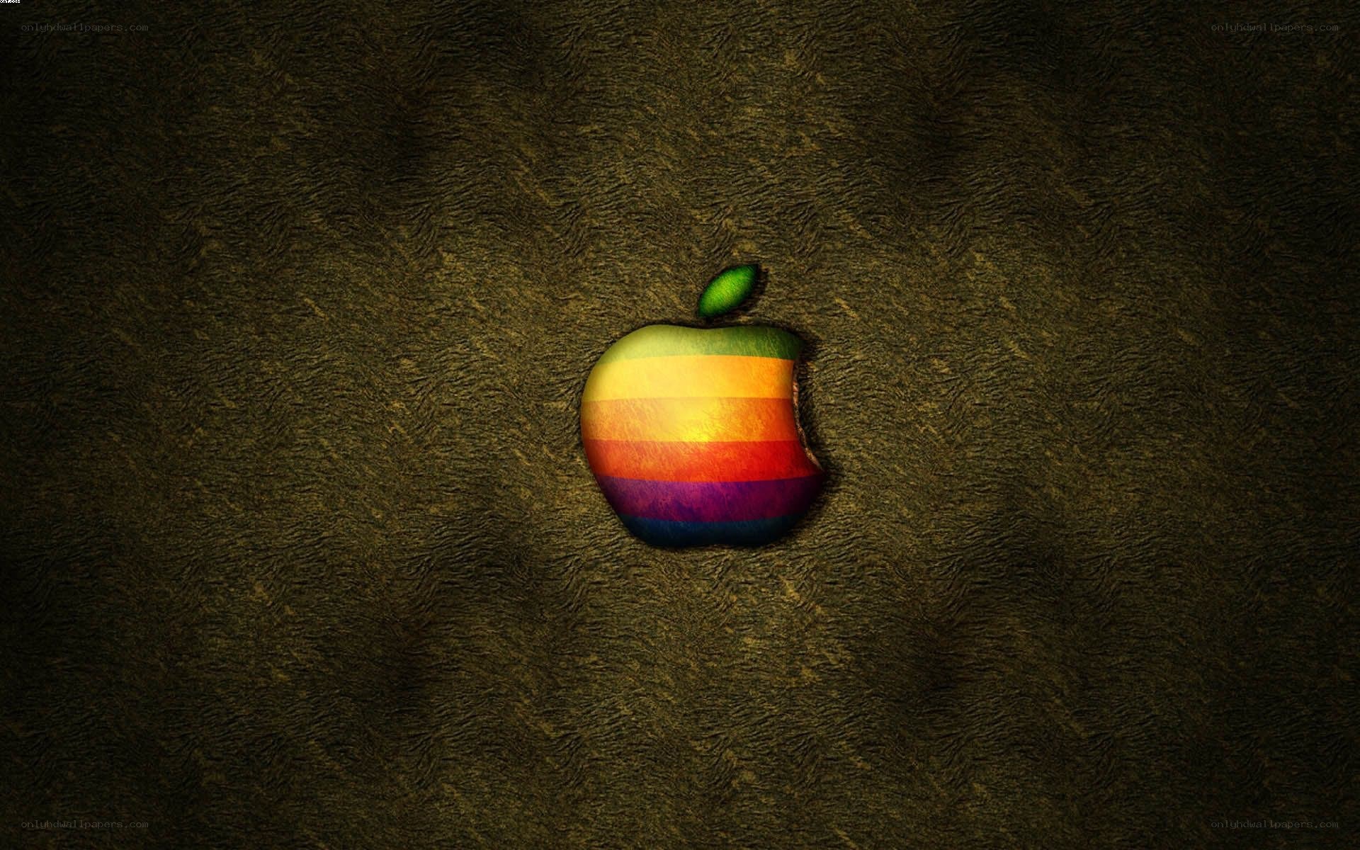 Rainbow Apple logo on dark background
