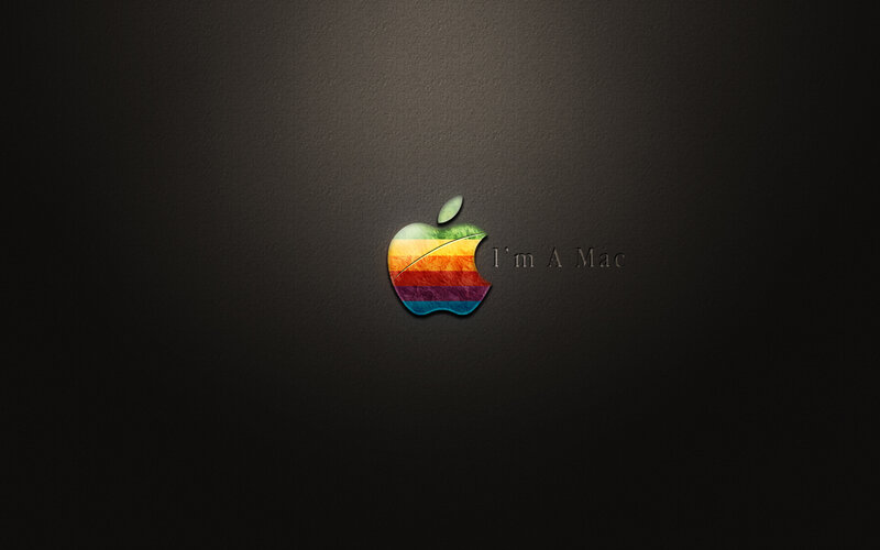 Rainbow Apple logo on dark background