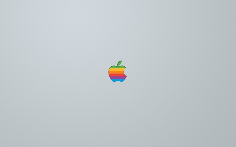 Rainbow Apple logo on gray