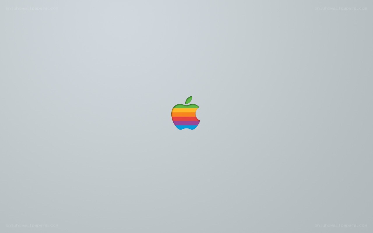 Rainbow Apple logo on gray