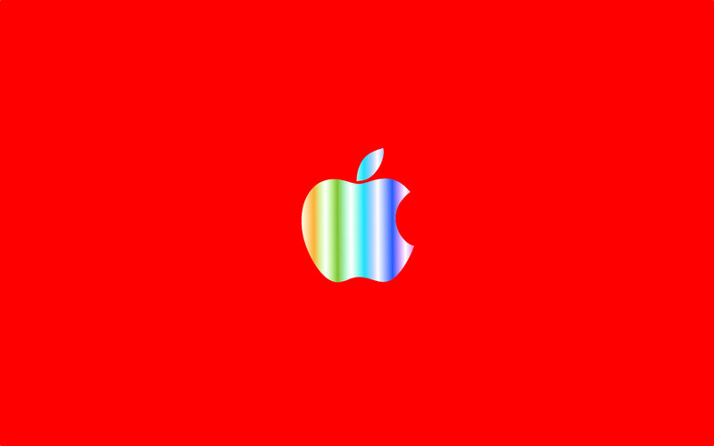 Rainbow Apple Logo — Red, Minimalist