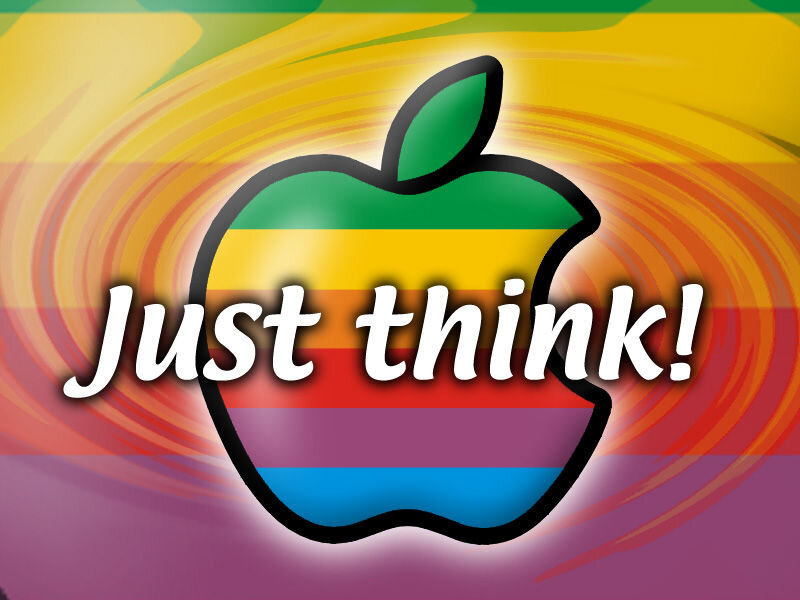 Rainbow Apple Logo — Red
