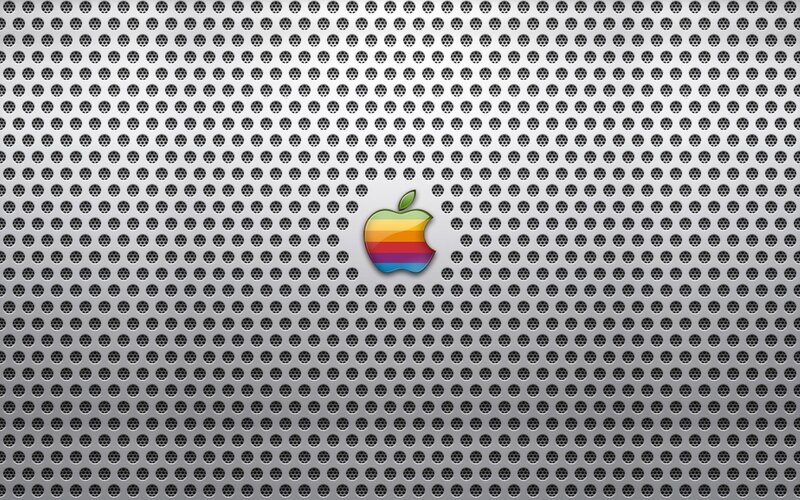 Rainbow Apple Logo — Silver