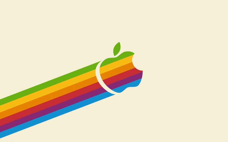 Rainbow Apple Logo — Vector Art