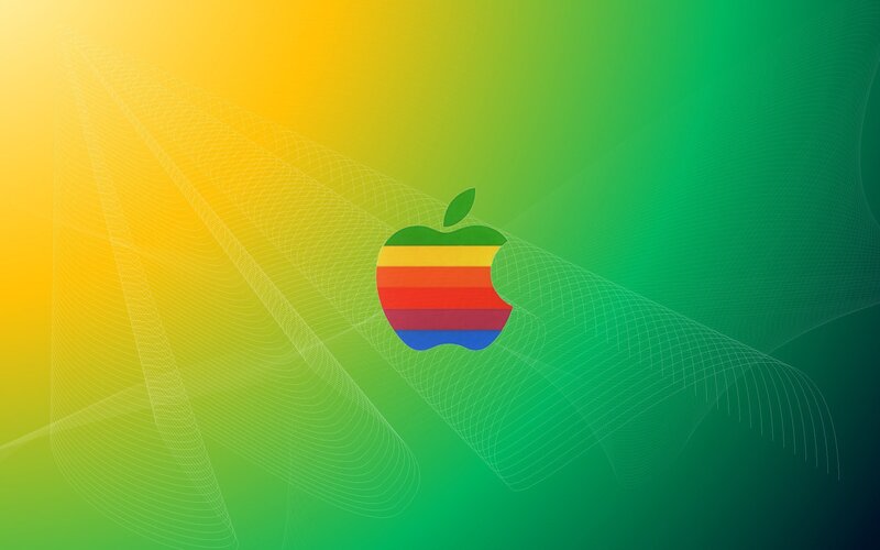 Rainbow Apple Logo — Yellow, Vibrant