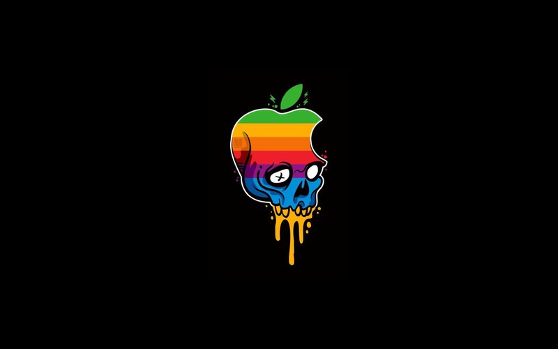 Rainbow Apple Skull
