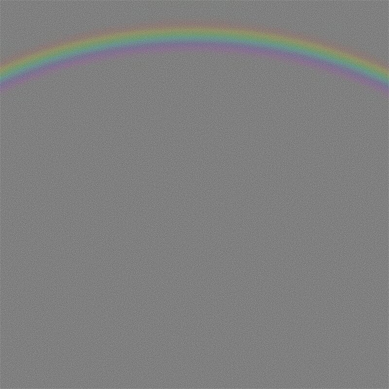 rainbow arc on gray background