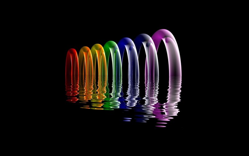 Rainbow arches reflection