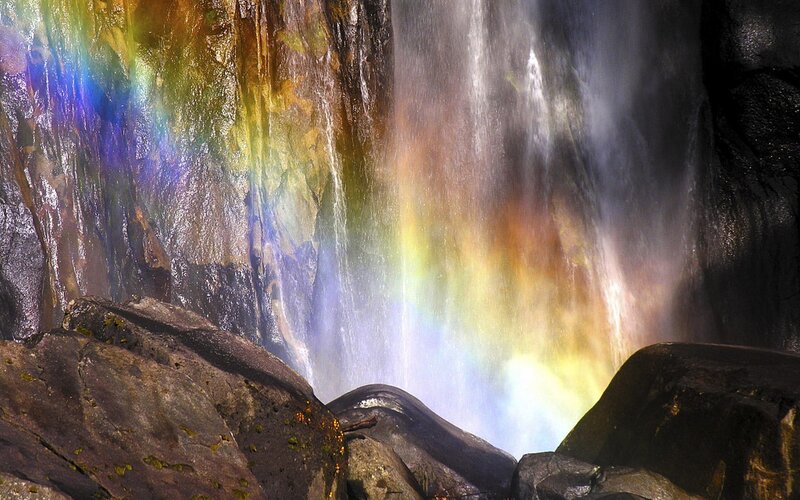 Rainbow at a waterfall