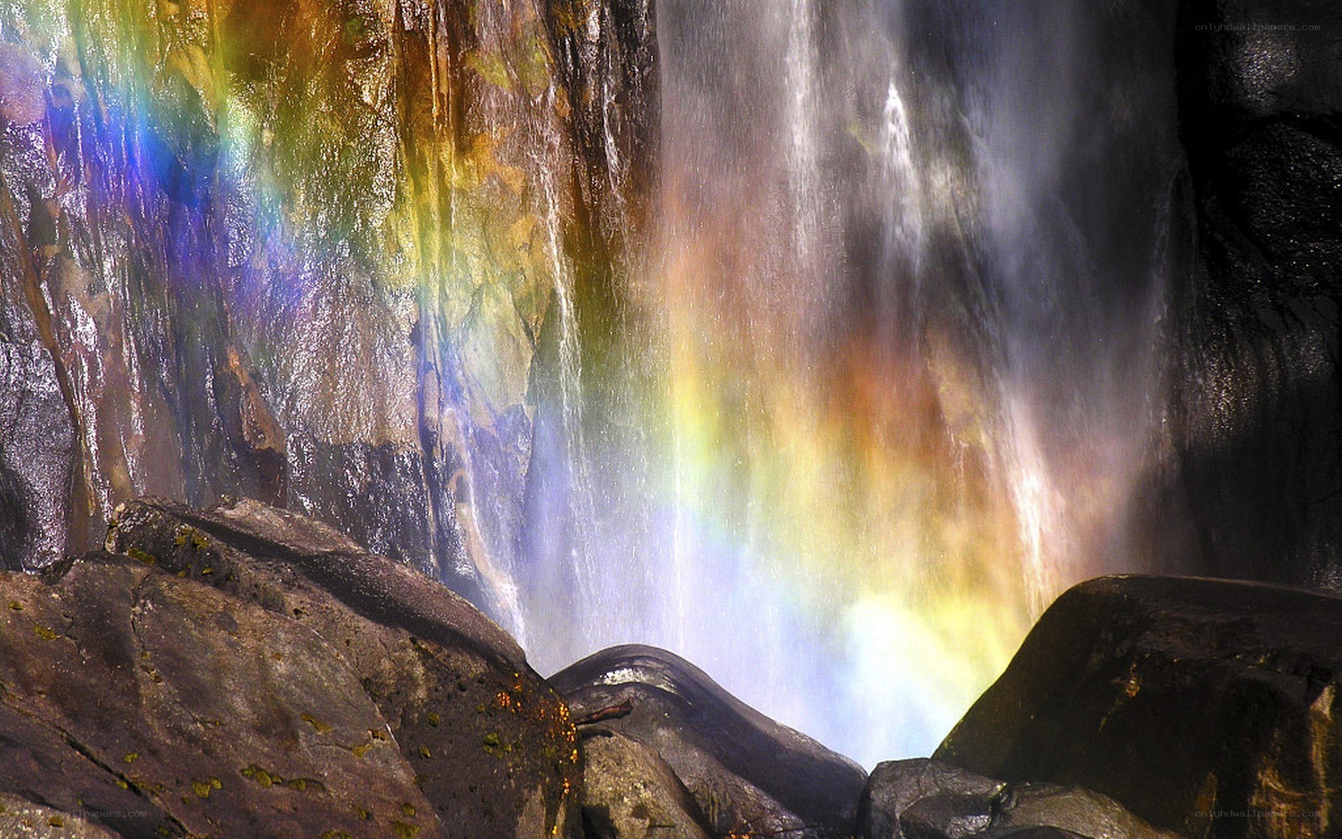 Rainbow at a waterfall