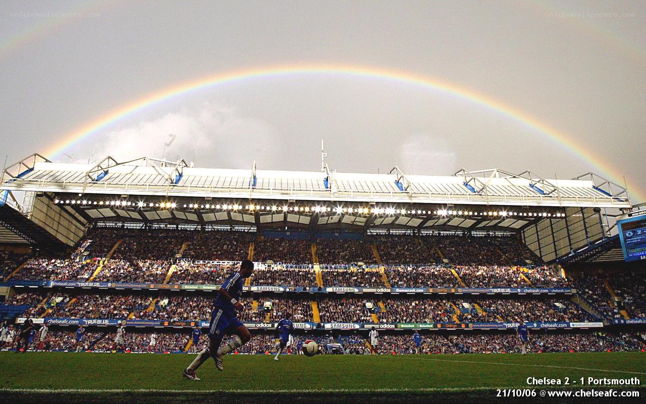 Rainbow at Chelsea stadium
