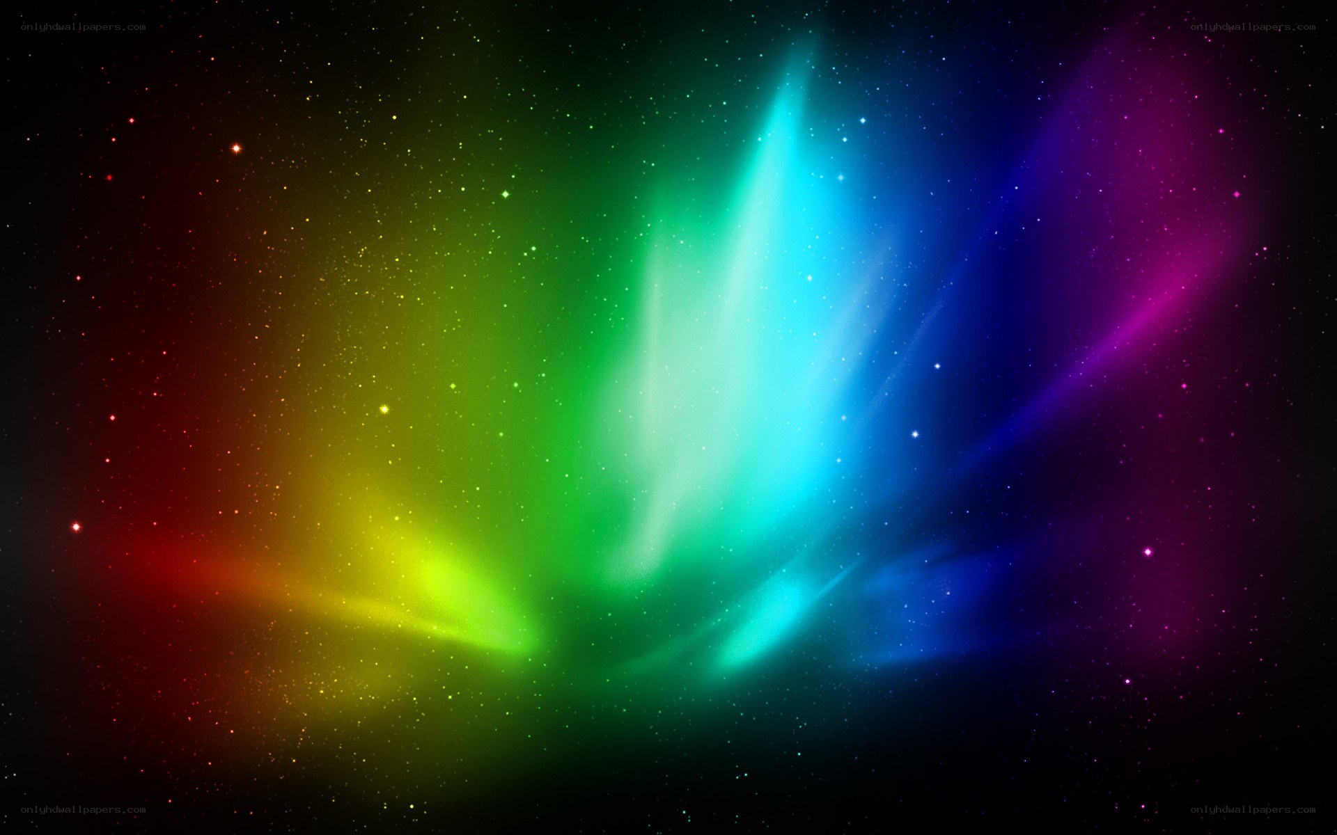 rainbow aurora in space