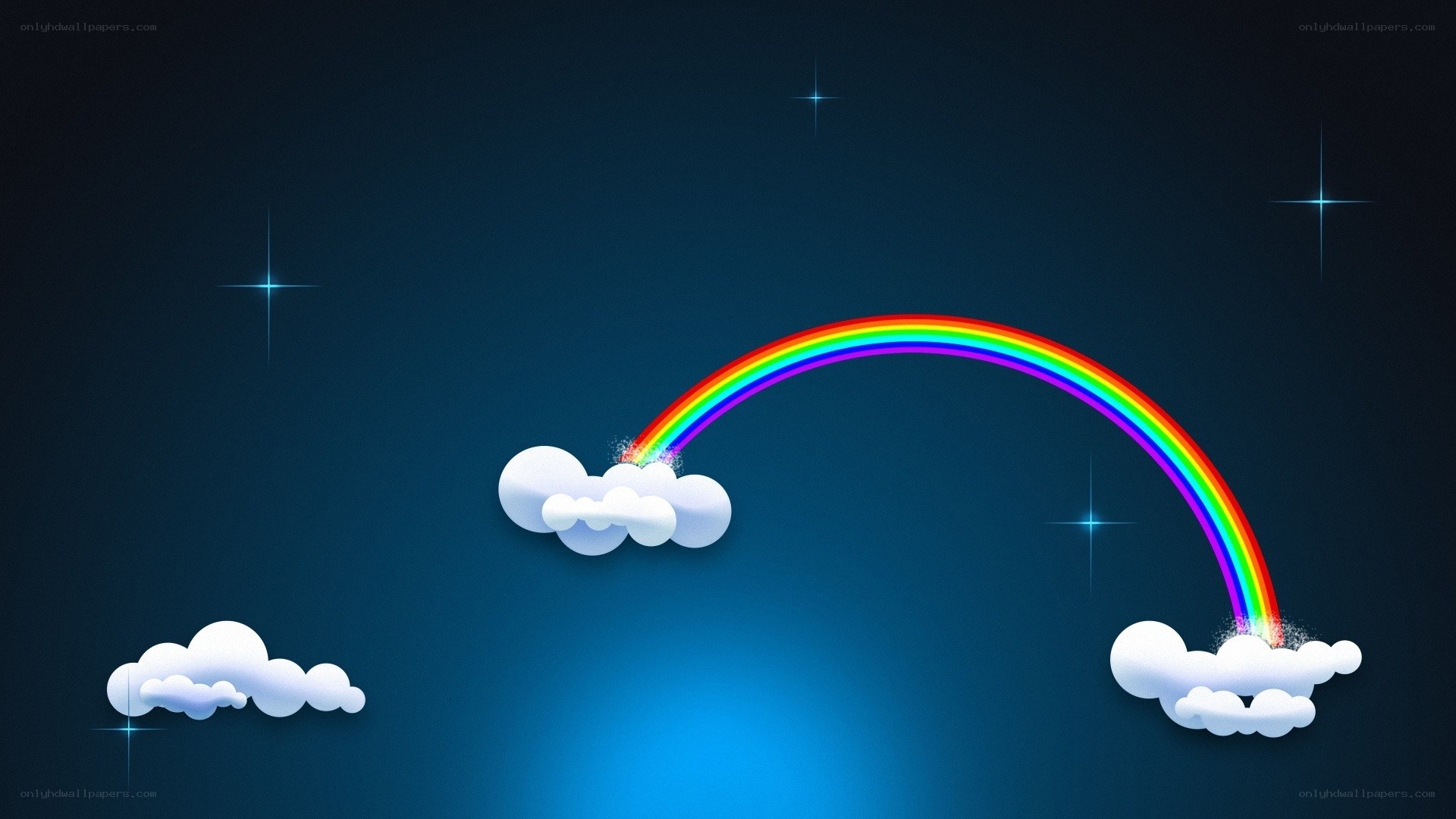 rainbow between clouds