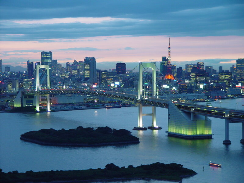 Rainbow Bridge at Dusk — Blue