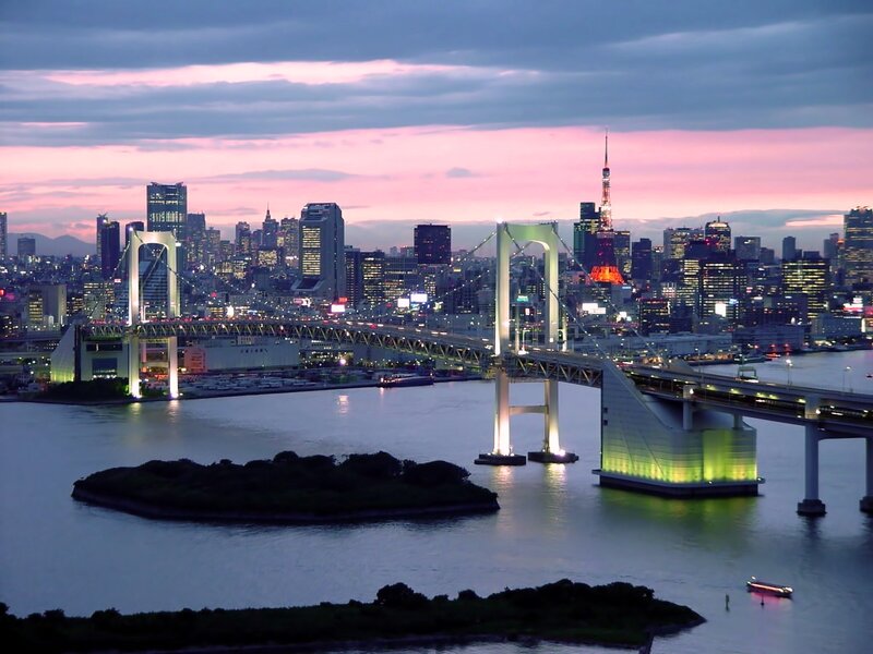 Rainbow Bridge at Dusk — Pink