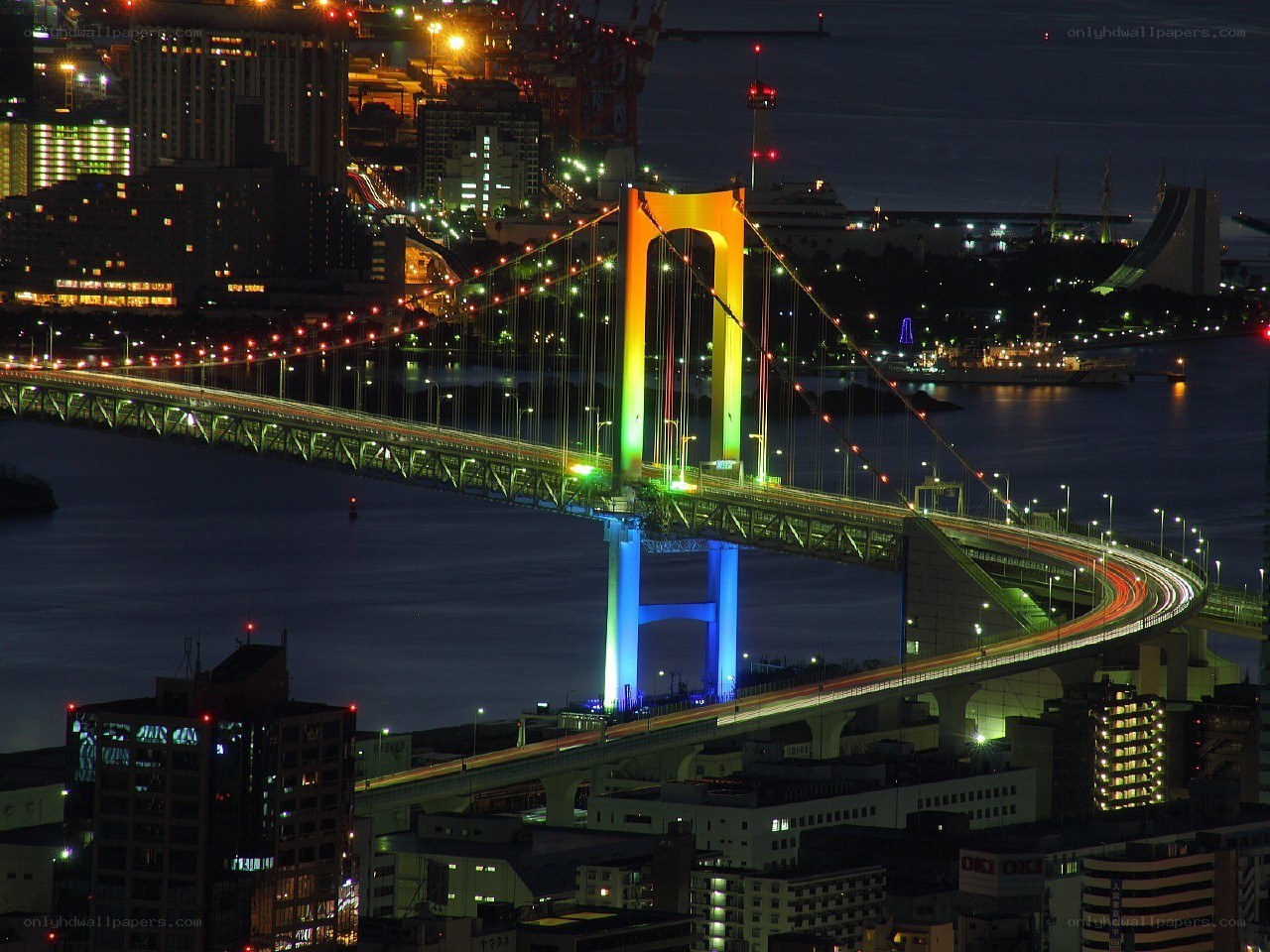 Rainbow Bridge at night
