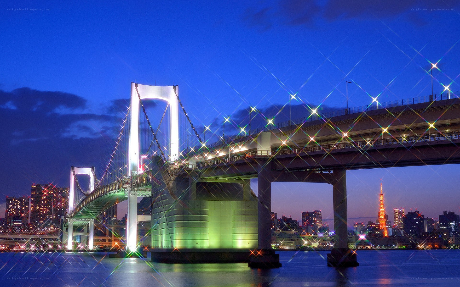 Rainbow Bridge at night