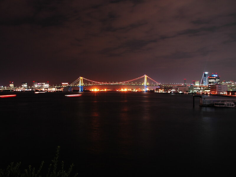 Rainbow Bridge at night