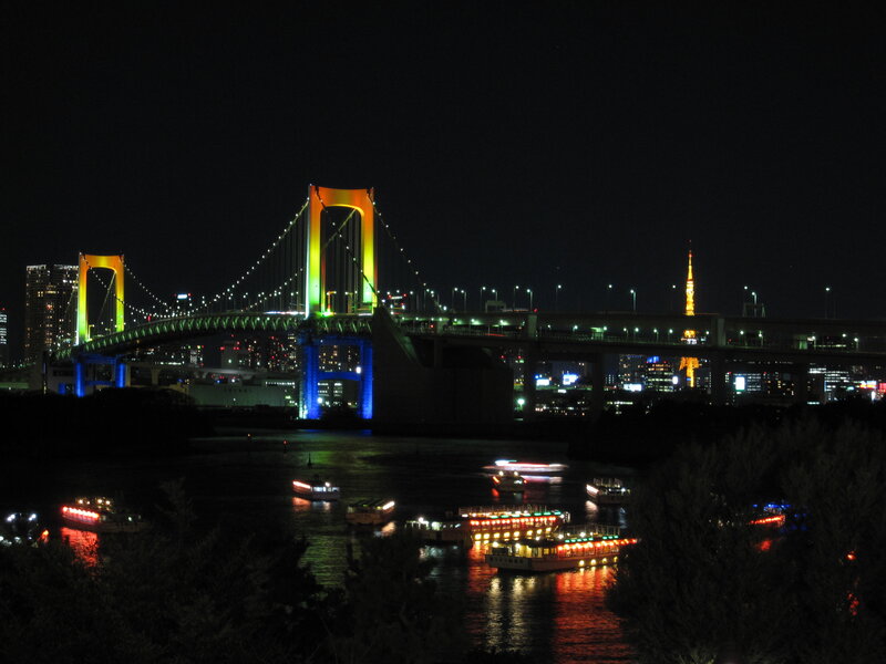 Rainbow Bridge at night
