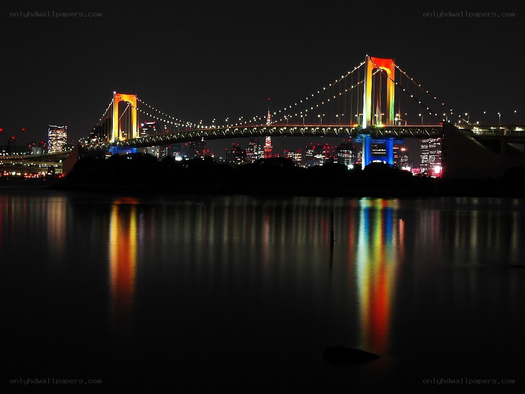 Rainbow Bridge at night