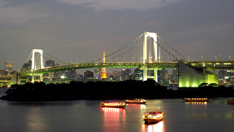 Rainbow Bridge at Night — Green