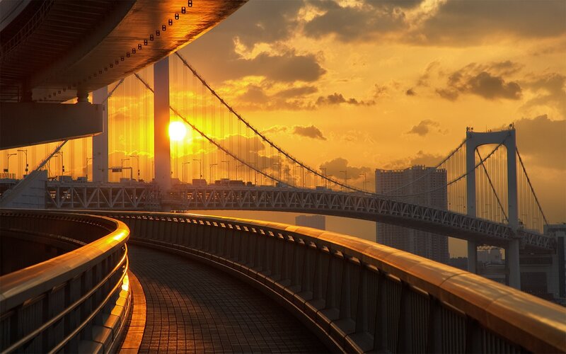 Rainbow Bridge at Sunset — Orange