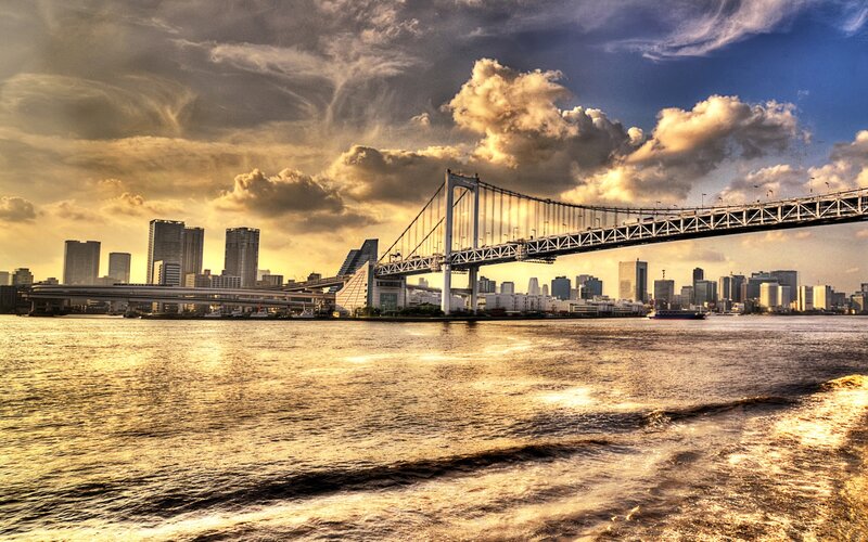 Rainbow Bridge in Tokyo — Gold