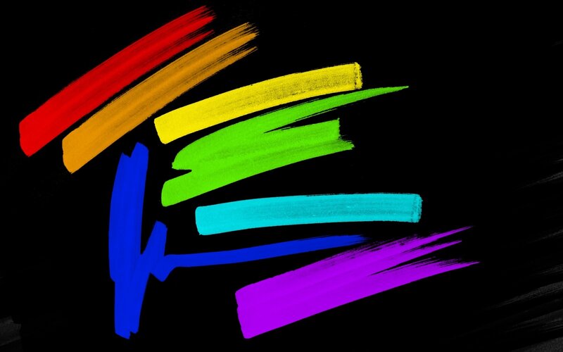 Rainbow Brush Strokes — Red