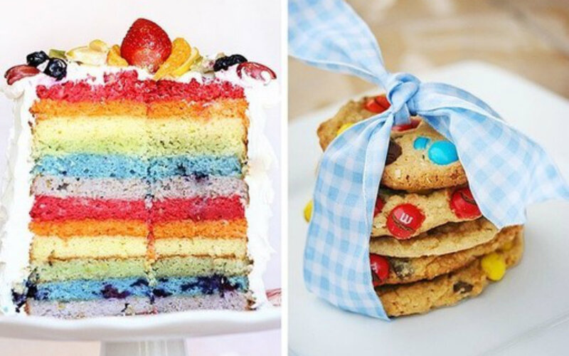 Rainbow Cake and Cookies