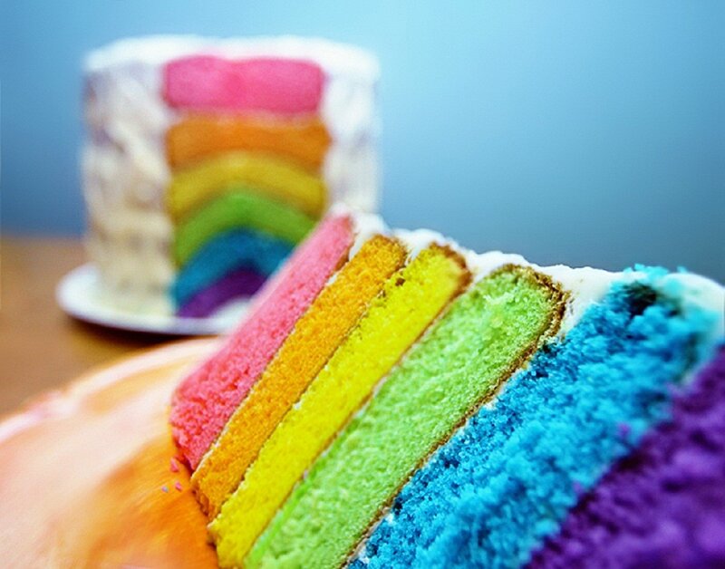 Rainbow Cake Slice — Blue