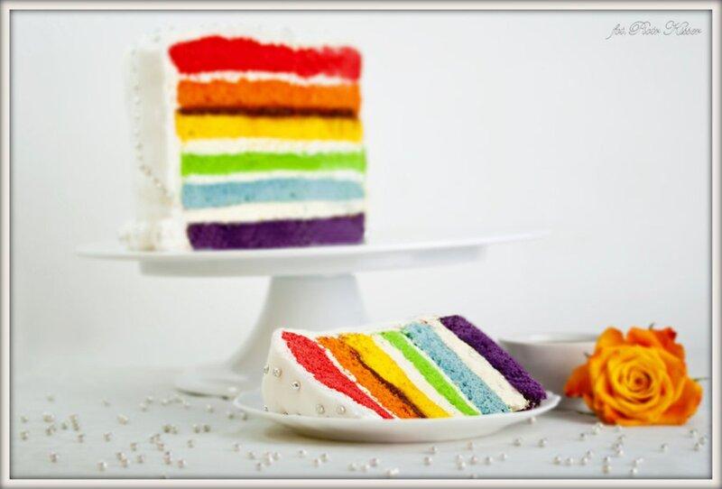 Rainbow Cake Slice — White