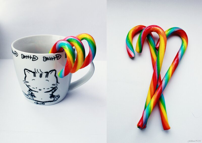 Rainbow Candy Canes