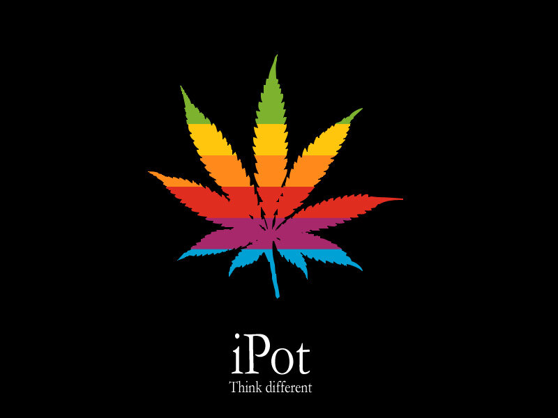 Rainbow Cannabis Leaf