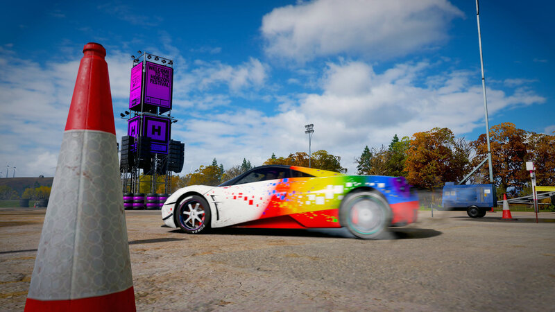 Rainbow Car at Festival