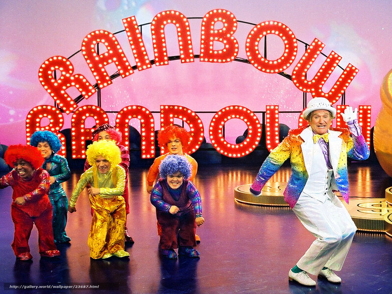 Rainbow cast on stage