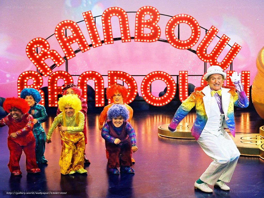 Rainbow cast on stage