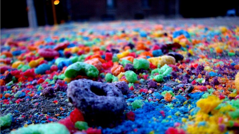Rainbow Cereal on Ground