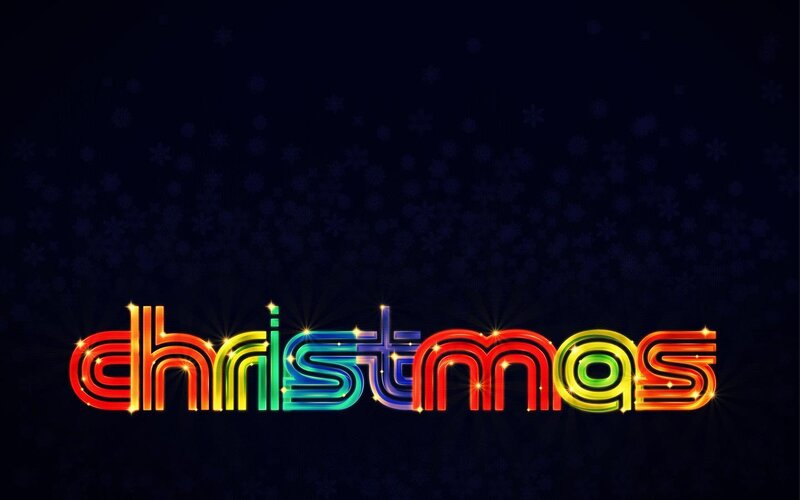 rainbow christmas text