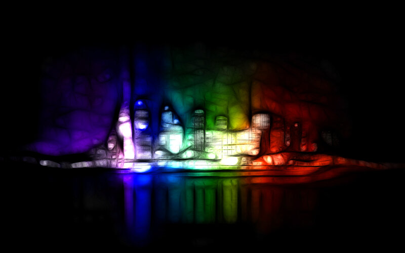 rainbow city skyline