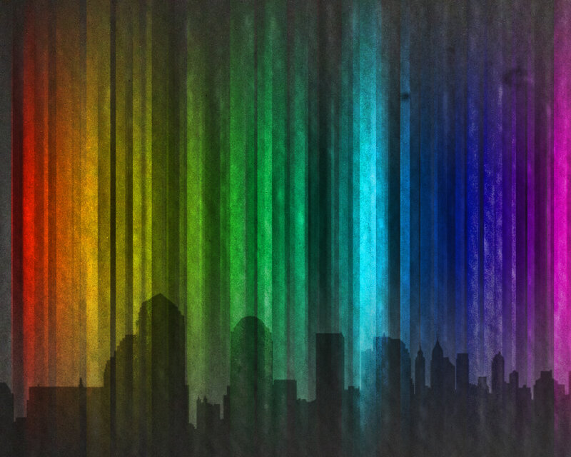 rainbow city skyline