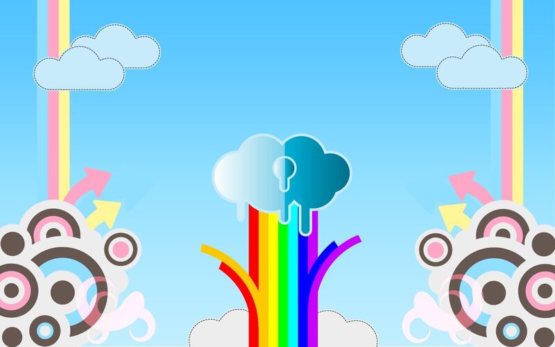 rainbow cloud explosion