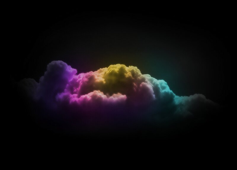 rainbow cloud in darkness