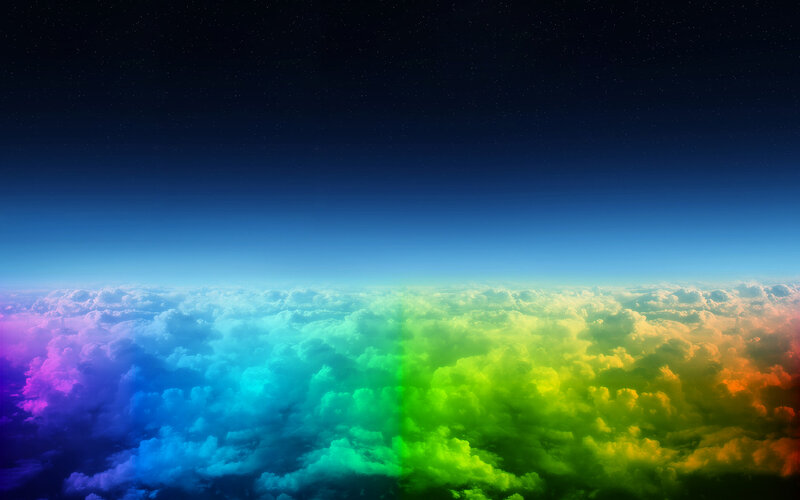rainbow clouds above the sky