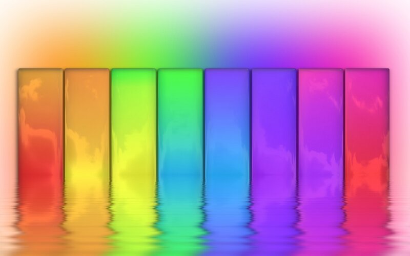rainbow color bars reflection