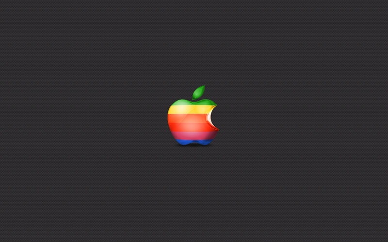 Rainbow-colored Apple Logo — Black
